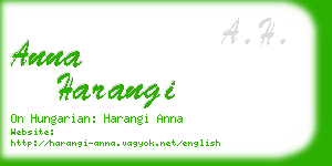 anna harangi business card